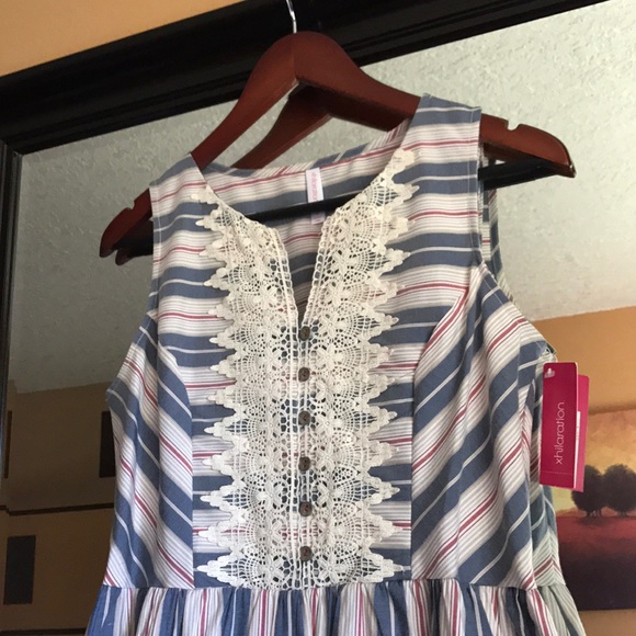 ✨ Xhilaration Indie Pin Striped Lace Bib Dress - Picture 7 of 8